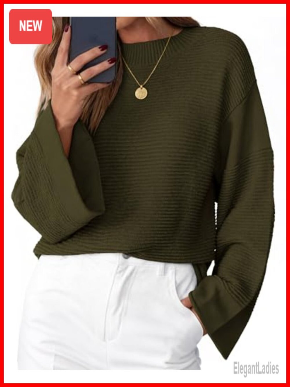 Oversized Chunky Ribbed Knit Pullover Sweater Long Sleeve Crew Neck